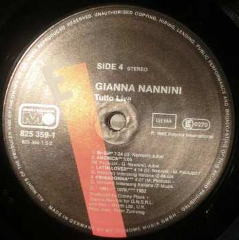 2LP Gianna Nannini: Tutto Live