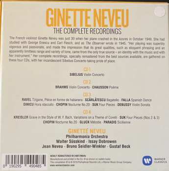 4CD/Doos Ginette Neveu: The Complete Recordings