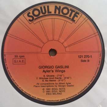 LP Giorgio Gaslini: Ayler's Wings