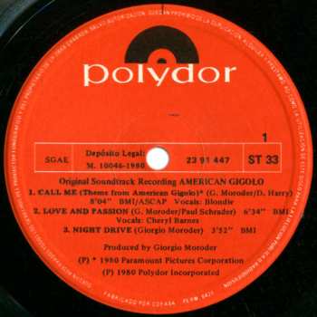 LP Giorgio Moroder: American Gigolo (Original Soundtrack Recording)