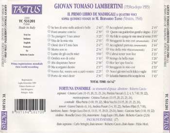 CD Fortuna Ensemble: Il Primo Libro Dei Madrigali A Quattro Voci Sopra Quindici Stanze Di M. Bernardo Tasso