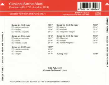 CD Félix Ayo: Sonatas For Violin And Piano Op. 4