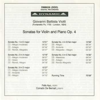 CD Félix Ayo: Sonatas For Violin And Piano Op. 4