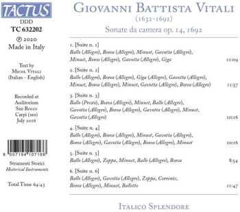 CD Giovanni Battista Vitali: Sonate Da Camera Op. 14, 1692