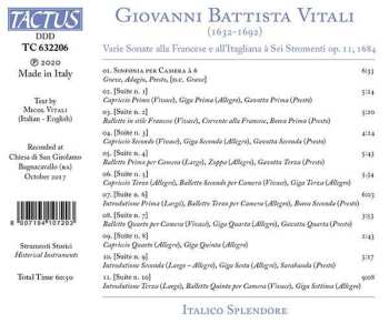 CD Giovanni Battista Vitali: Varie Sonate Op. 11, 1684