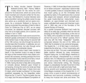 CD Giovanni Bottesini: Three String Quartets