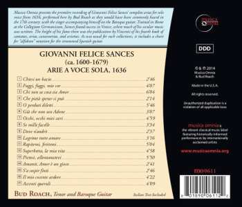 CD Giovanni Felice Sances: Complete Arias, 1636
