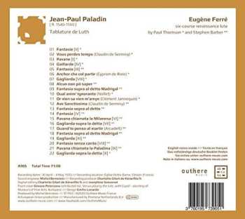 CD Giovanni Paolo Paladino: Tablature De Luth