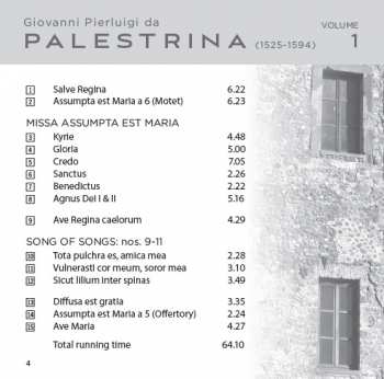 CD Giovanni Pierluigi da Palestrina: Giovanni Pierluigi Da Palestrina Volume 1