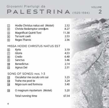 CD Giovanni Pierluigi da Palestrina: Giovanni Pierluigi Da Palestrina Volume 2