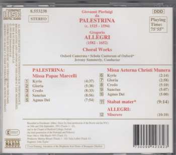 CD Gregorio Allegri: Missa Papae Marcelli • Missa Aeterna Christi Munera • Stabat Mater • Miserere