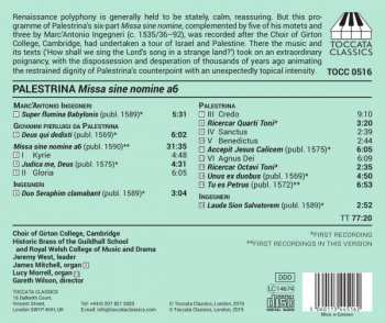 CD Giovanni Pierluigi da Palestrina: Missa Sina Nomine A6
