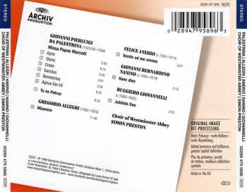 CD Gregorio Allegri: Palestrina: Missa Papae Marcelli / Allegri: Miserere