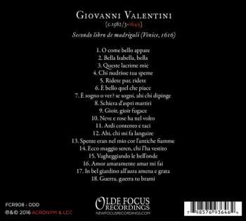 CD Giovanni Valentini: Secondo Libro De Madrigali