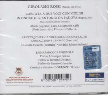 CD Romabarocca Ensemble: Cantata In Onore Di S. Antonio Da Padova. Lectio Quarta A Voce Sola Di Contralto