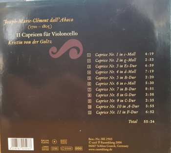 CD Giuseppe Clemente Dall'Abaco: 11 Capricen Für Violoncello DIGI