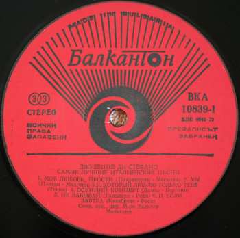 LP Giuseppe Di Stefano: The Best Italian Songs
