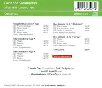 CD Giuseppe Sammartini: Concertos