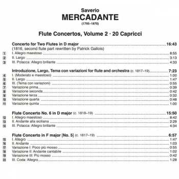 CD Giuseppe Saverio Mercadante: Concerto For Two Flutes • Concerto No. 6 • 20 Capricci