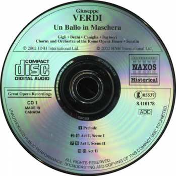 2CD Giuseppe Verdi: Un Ballo In Maschera