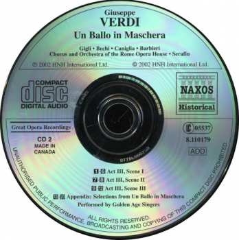 2CD Giuseppe Verdi: Un Ballo In Maschera