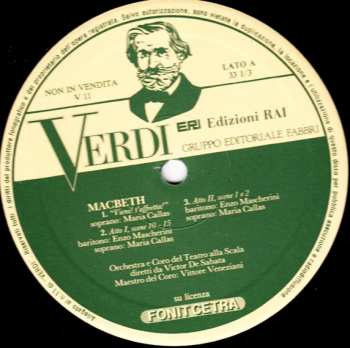 LP Giuseppe Verdi: Verdi: Edizioni Rai 11 - Brani Da Macbeth
