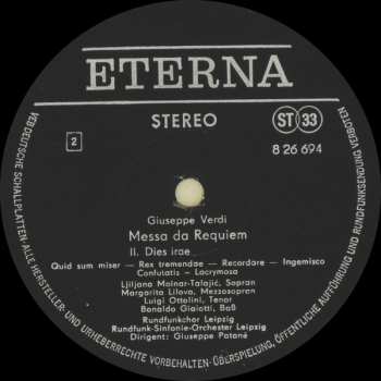 2LP Giuseppe Verdi: Verdi Messa Da Requiem