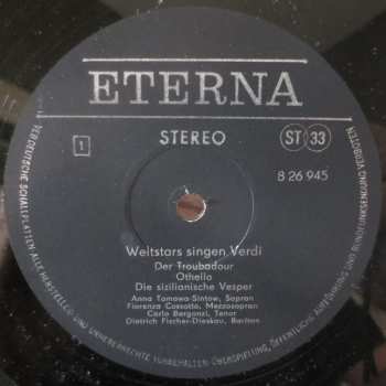 LP Dietrich Fischer-Dieskau: Weltstars Singen Verdi