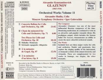 CD Alexander Glazunov: Works For Cello And Orchestra