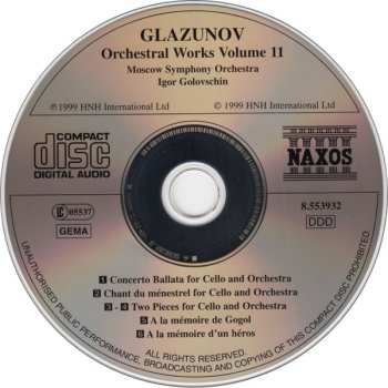 CD Alexander Glazunov: Works For Cello And Orchestra