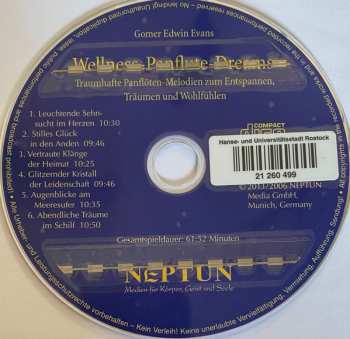 CD Gomer Edwin Evans: Wellness-Panflute-Dreams