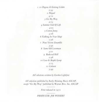 CD Gordon Lightfoot: Summer Side Of Life