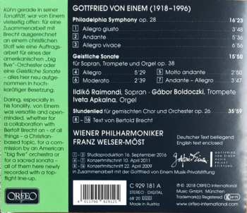 CD Wiener Philharmoniker: Philadelphia Symphonie / Geistliche Sonate / Stundenlied