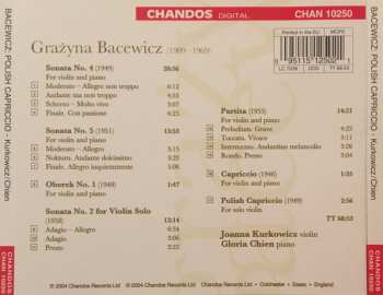 CD Grażyna Bacewicz: Polish Capriccio - Works For Violin And Piano
