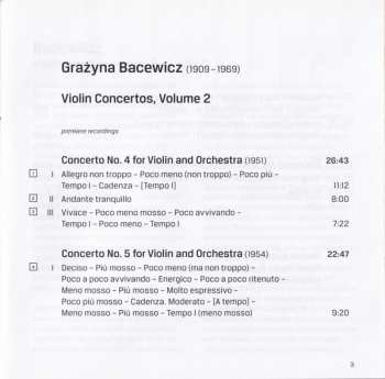 CD Grażyna Bacewicz: Violin Concertos Nos 2, 4 And 5