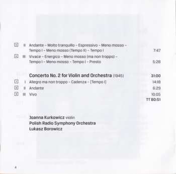 CD Grażyna Bacewicz: Violin Concertos Nos 2, 4 And 5