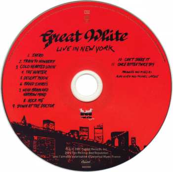 2CD Great White: Hooked + Live In New York LTD