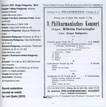 6CD/DVD/Doos Gregor Piatigorsky: The Art Of  (Rare 78s Unissued Studio Recordings, Public Performances And Broadcasts)