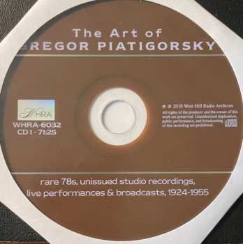 6CD/DVD/Doos Gregor Piatigorsky: The Art Of  (Rare 78s Unissued Studio Recordings, Public Performances And Broadcasts)