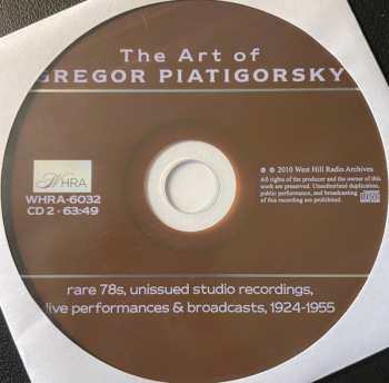 6CD/DVD/Doos Gregor Piatigorsky: The Art Of  (Rare 78s Unissued Studio Recordings, Public Performances And Broadcasts)
