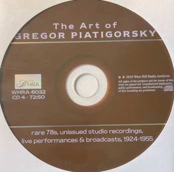 6CD/DVD/Doos Gregor Piatigorsky: The Art Of  (Rare 78s Unissued Studio Recordings, Public Performances And Broadcasts)