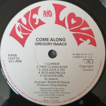 LP Gregory Isaacs: Come Along