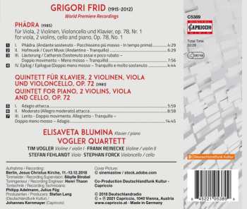 CD Vogler Quartett: Phädra Op. 78 No. 1; Piano Quintet Op. 72