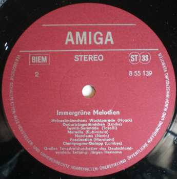 LP Großes Tanzstreichorchester des Deutschlandsenders: Immergrüne Melodien