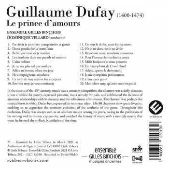 CD Guillaume Dufay: Le Prince D'amours