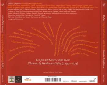 CD Guillaume Dufay: Tempio Dell'Onore E Delle Vertù. Chansons By Guillaume Dufay