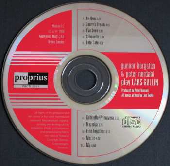 CD Gunnar Bergsten: Gunnar Bergsten & Peter Nordahl Play Lars Gullin