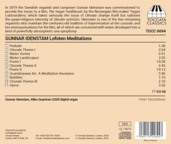 CD Gunnar Idenstam: Lofoten Meditations (A Suite Of Eleven Introspective Organ Improvisations)
