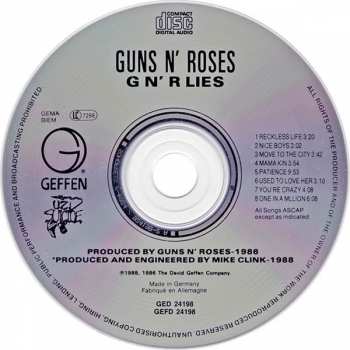 CD Guns N' Roses: G N' R Lies
