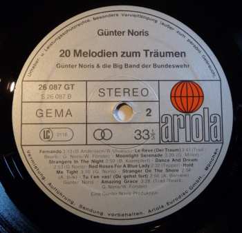 LP Günter Noris: 20 Melodien Zum Träumen
